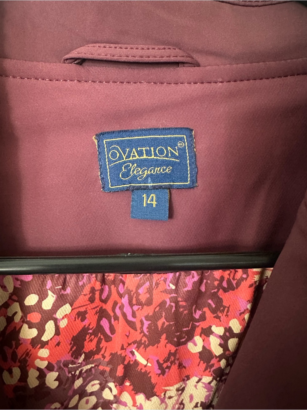 Ovation Deepest Plum Embellished Short Tail Equestrian Show Coat, size 14 - Picture 5 of 9